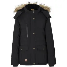 Ladies Cederberg Parka Jacket Black Front